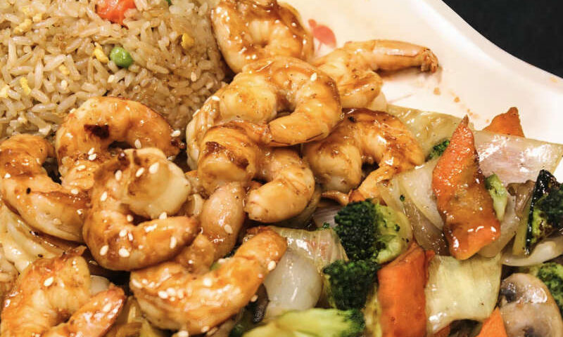 hibachi shrimp dinner from JJ Crab House Ann Arbor